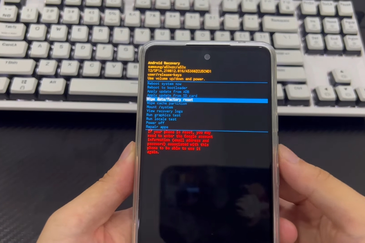 prikaz resetovanja android telefona